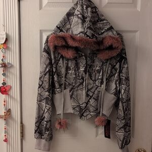 NWT Faux Fur Hoodie